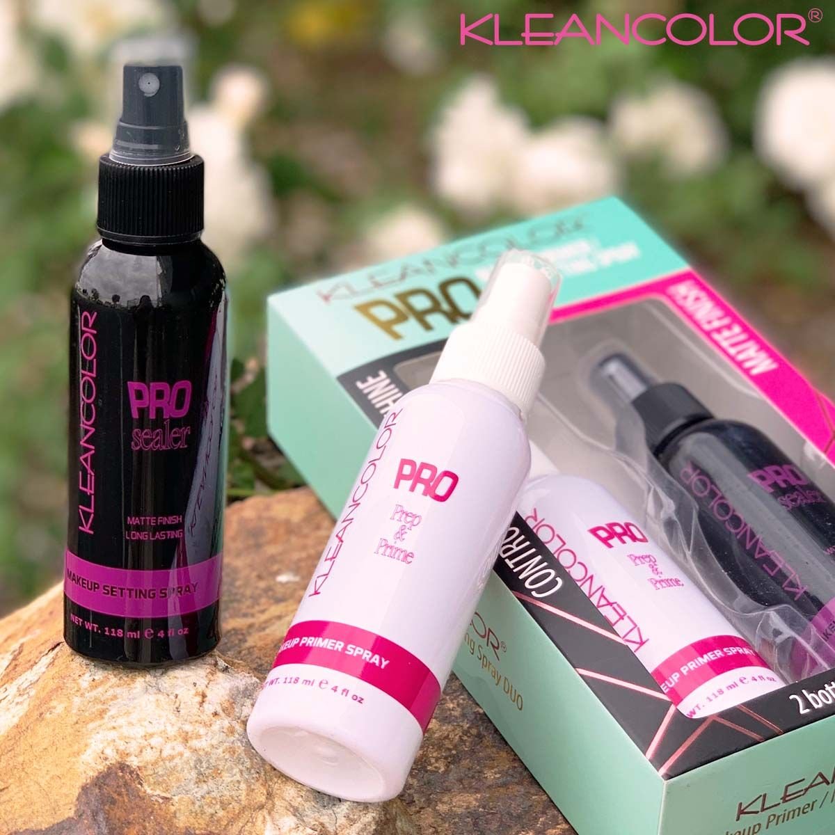 DUO de fijador y primer de maquillaje Kleancolor