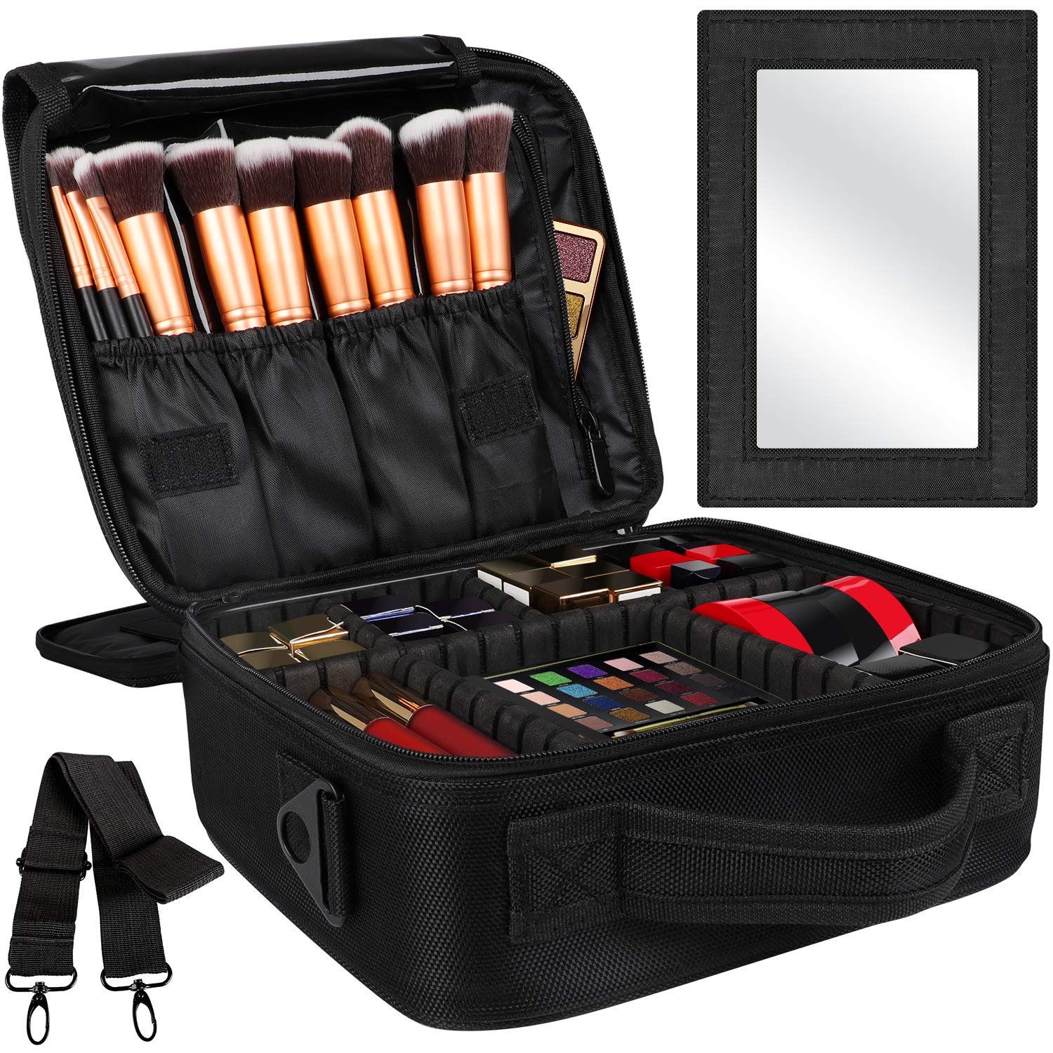 Maleta de Mano de Maquillaje Color Negro Talla M - Mundo Compras C. A.